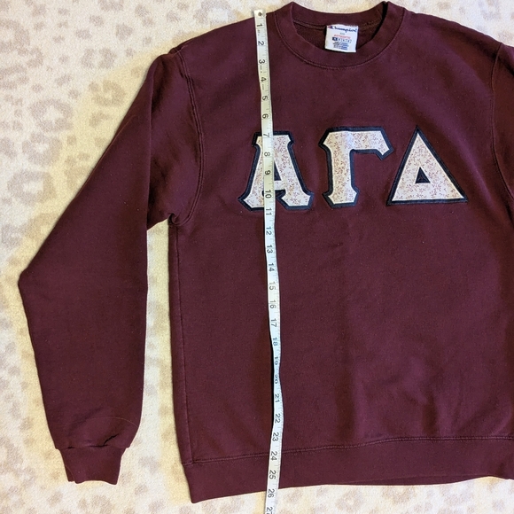 Alpha Gamma Delta AGD Maroon Floral Champion Sweatshirt Sorority Medium Red - Picture 4 of 6